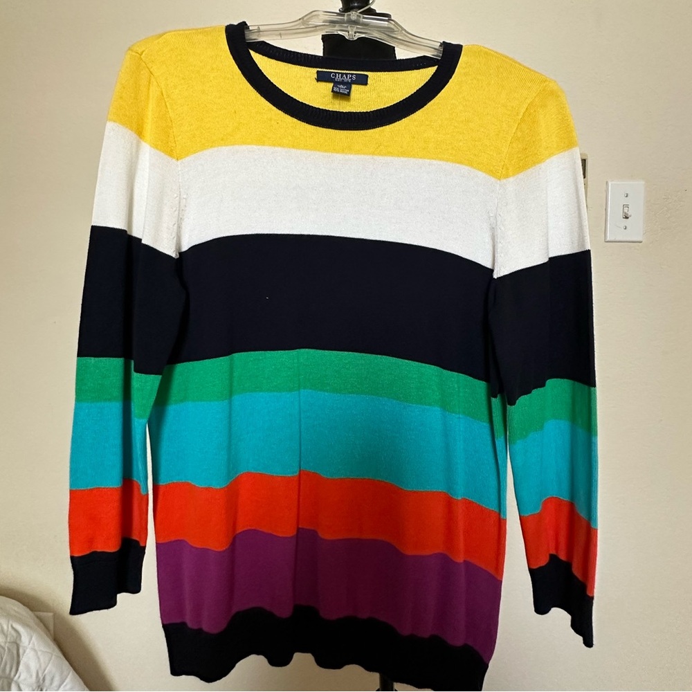 Chaps Multicolor‎ Striped Sweater. Size Large. New WOT.